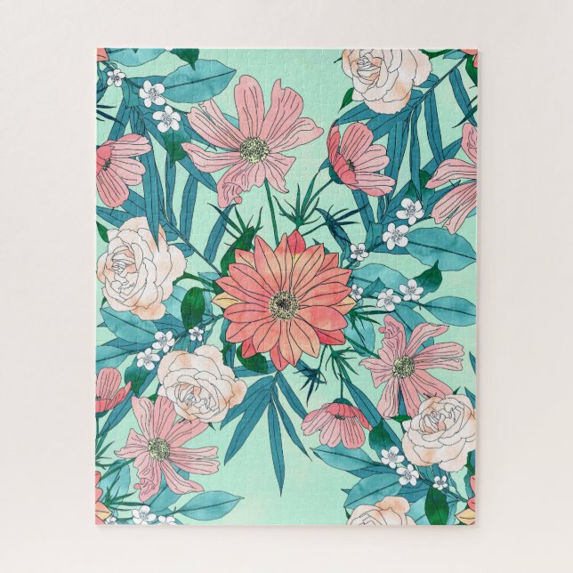 Boho chic spring garden Blume Illustration Puzzle (Vertikal)