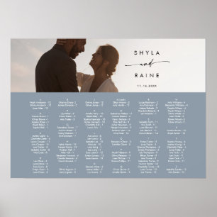 Boho Chic Staubblau Bild Sitzordnung Poster