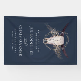 Boho Chic Steer Skull Einladung zur Hochzeit Banner