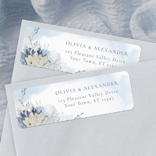 Boho Chic Strand Korallen Blau Hochzeit Rücksendea