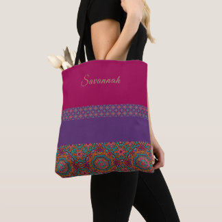 Boho-Chic Style Vibranding Muster Tote Bag
