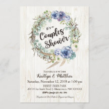 Boho Chic Succulent Eucalyptus Couples Dusche