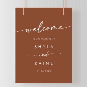 Boho Chic Terracotta DIY Wedding Welcome Sign Poster