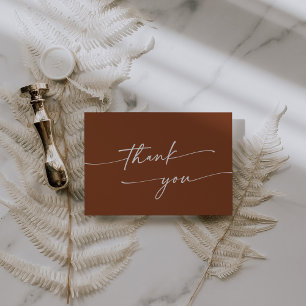 Boho Chic Terracotta Flat Wedding Dankeskarte