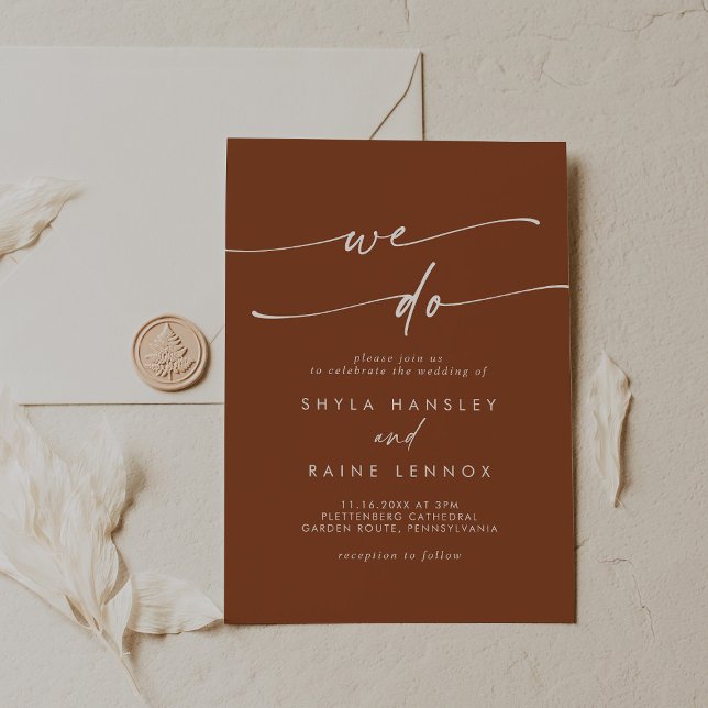 Boho Chic Terracotta We Do Wedding Einladung (Von Creator hochgeladen)
