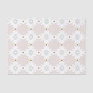 Boho Chic Tribal Aztec Tan und grünes Muster Seidenpapier