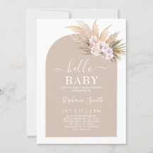 Boho Chic Tropical Baby Shower Girl Einladung