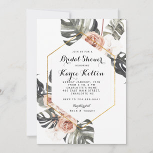 Boho Chic Tropical Bridal Dusche INeritation Einladung