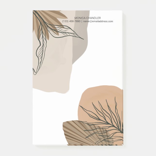 Boho Chic Tropical Monogram Post-it Klebezettel (Vorderseite)