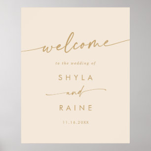 Boho Chic Vintag Gold DIY Hochzeit Begrüßungszeich Poster