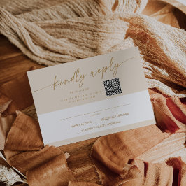 Boho Chic Vintag Gold Mail in und QR Code RSVP Karte