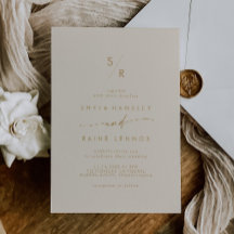 Boho Chic Vintag Gold Monogram Wedding