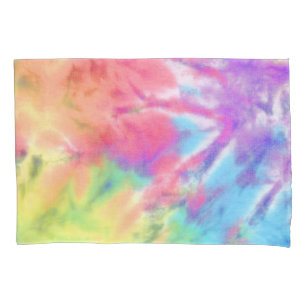 Boho Chic Vintag Pastel Rainbow Fun Batik Gefärbt Kissenbezug