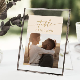 Boho-Chic-Vintage-Gold-Foto-Tischnummern Einladung