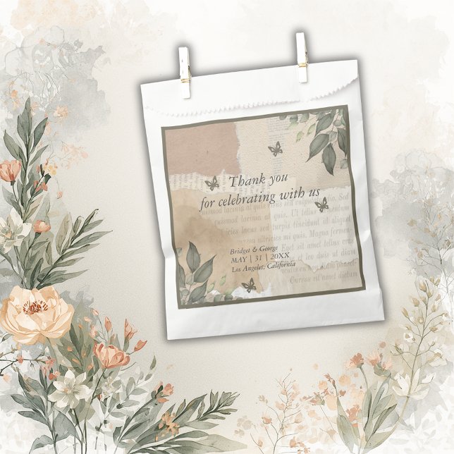 Boho chic Vintage grüne Hochzeit danke Geschenktütchen (Von Creator hochgeladen)