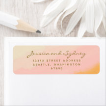 Boho Chic Wasserfarbe Rosa und Gelbe Hochzeit