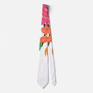 boho chic watercolor Burgund rosa Blume Krawatte