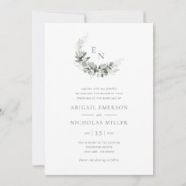 Boho Chic Watercolor Eucalyptus Wedding Einladung