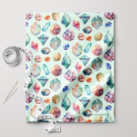 Boho Chic Watercolor Gemstones