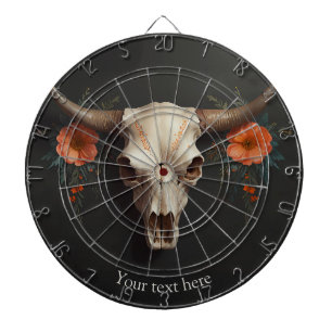 Boho Chic Watercolor Minimalistische Blütenkuh Sku Dartscheibe