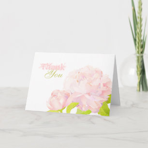Boho Chic Watercolor Peony Wedding Vielen Dank Dankeskarte
