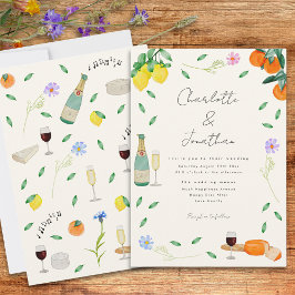 Boho Chic Watercolor Rustikale Sommerhochzeit Einladung
