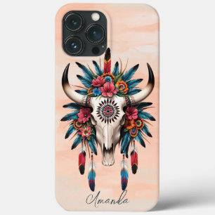 Boho Chic Watercolor Tribal Floral Cow Skull Case-Mate iPhone Hülle