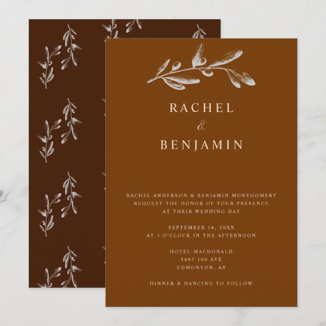 Boho Chic Wedding Parco Tassino Einladung (Vorne/Hinten)