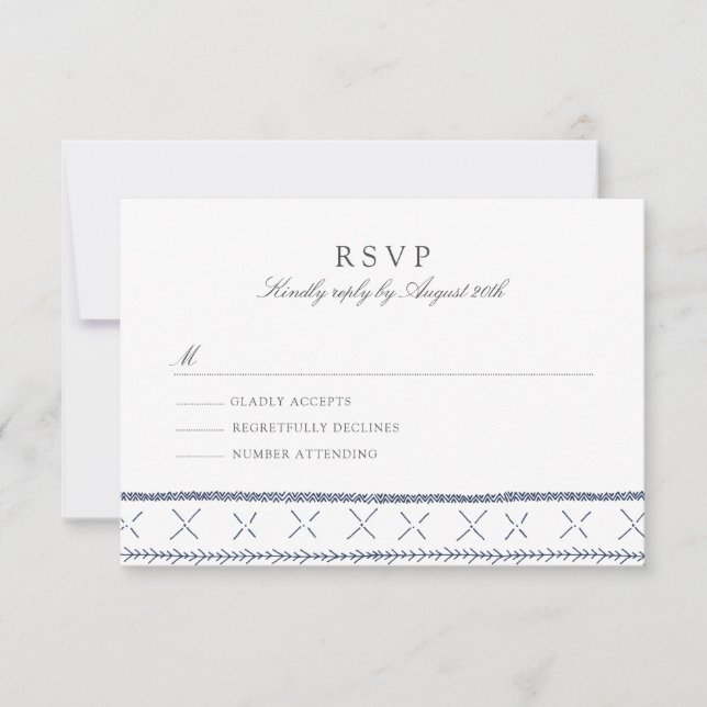 Boho Chic Wedding RSVP Karte (Vorderseite)