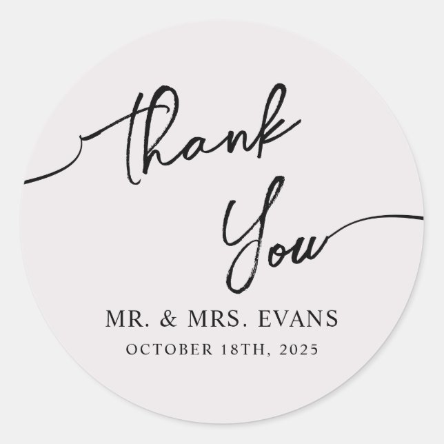Boho-chic Wedding Sticker Vielen Dank. (Vorderseite)