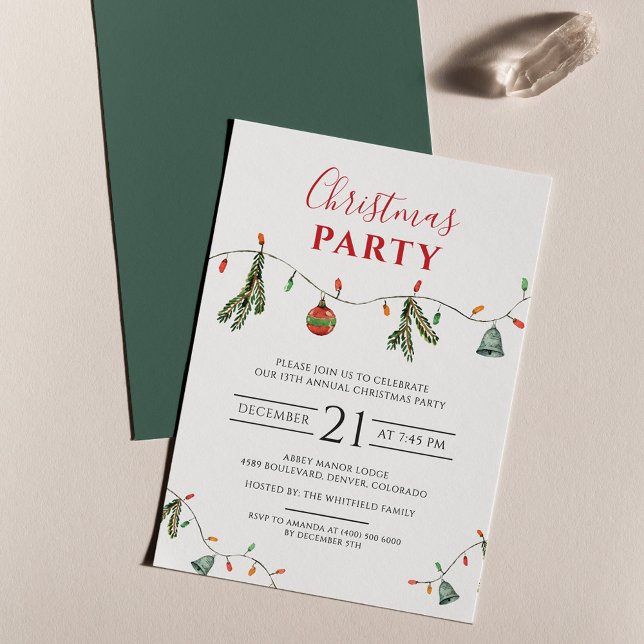 Boho Chic Weihnachts-Party Feiertag Einladung (Corporate Holiday Party Chic Rustic Invitation)