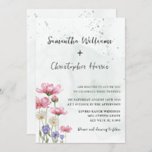 Boho Chic Wild Blume Watercolor Wedding