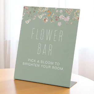 Boho Chic Wildblume Baby Dusche Blume Bar Sockelschild