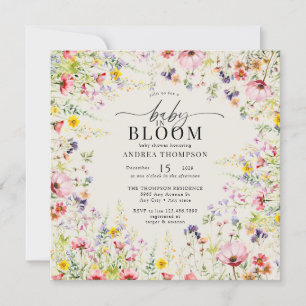 Boho Chic Wildblume Babydusche   Baby in Bloom Einladung