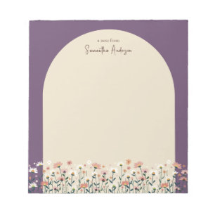 Boho Chic Wildblume Border Arch Notizblock