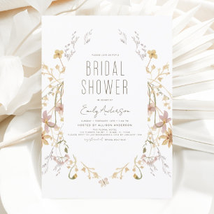 Boho Chic Wildblume Brautparty Elegante Einladung