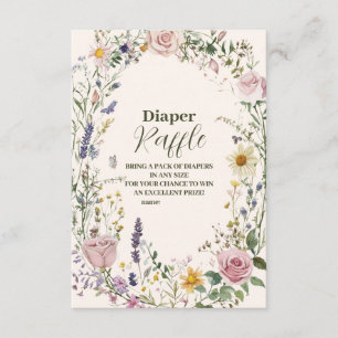 Boho Chic Wildblume Diapper Raffle Begleitkarte