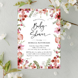 Boho Chic Wildblume Greenery Baby Shower Einladung