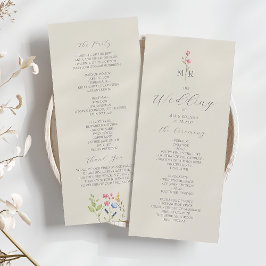 Boho Chic Wildblume Wedding Program Programm