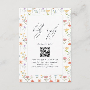 Boho Chic Wildblumen Moderne Blumenhochzeit Begleitkarte