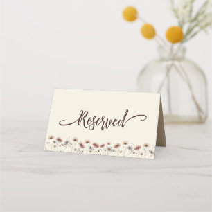 Boho Chic Wildblumen Simple Wedding reserviert Platzkarte