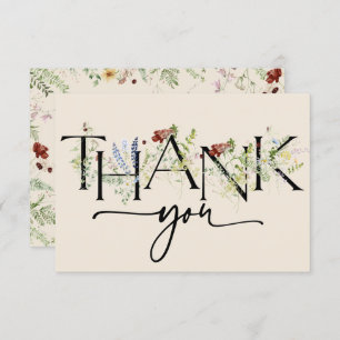 Boho Chic Wildblumen Vielen Dank Karten