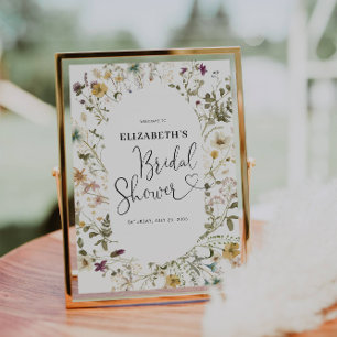 Boho-Chic-Wildflower-Blumen-Hochzeitsdusche-Willko Poster