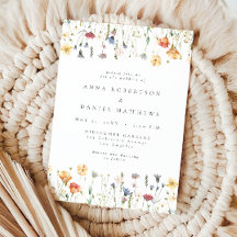 Boho-Chic-Wildflower-Hochzeits-Einladung