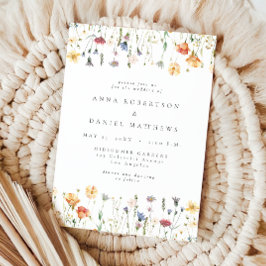 Boho-Chic-Wildflower-Hochzeits-Einladung Einladung