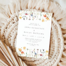 Boho-Chic-Wildflower-Hochzeits-Einladung