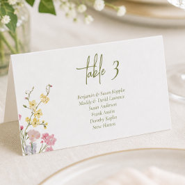 Boho-Chic-Wildflower-Hochzeitsplatzkarten