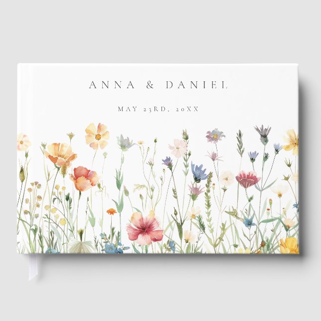 Boho Chic Wildflower Wedding Gästebuch (Vorderseite)