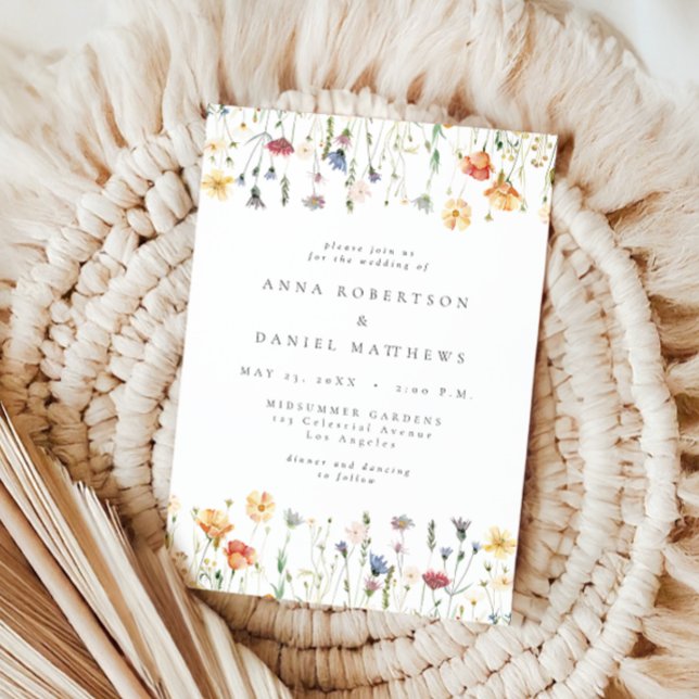 Boho Chic Wildflower Wedding Invitation Einladung (Von Creator hochgeladen)