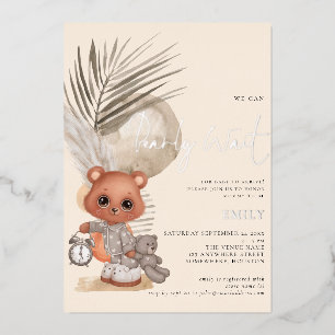 Boho Chic Wir können es kaum erwarten Baby Shower Folieneinladung